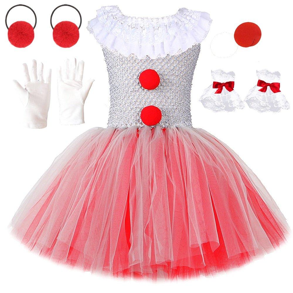 Girls Pennywise Tutu Halloween Costume - Dress Set 1 / 12 Months