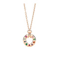 Pomellato Style Multicolor Stone 18K Gold-Plated Necklace front product view