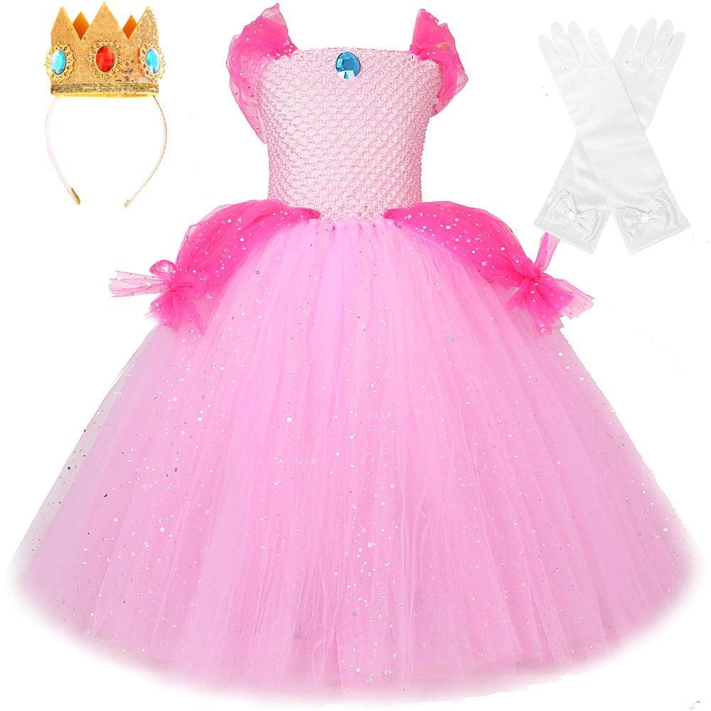 Princess Peach Costume - Dress with Crown / 12 Months
