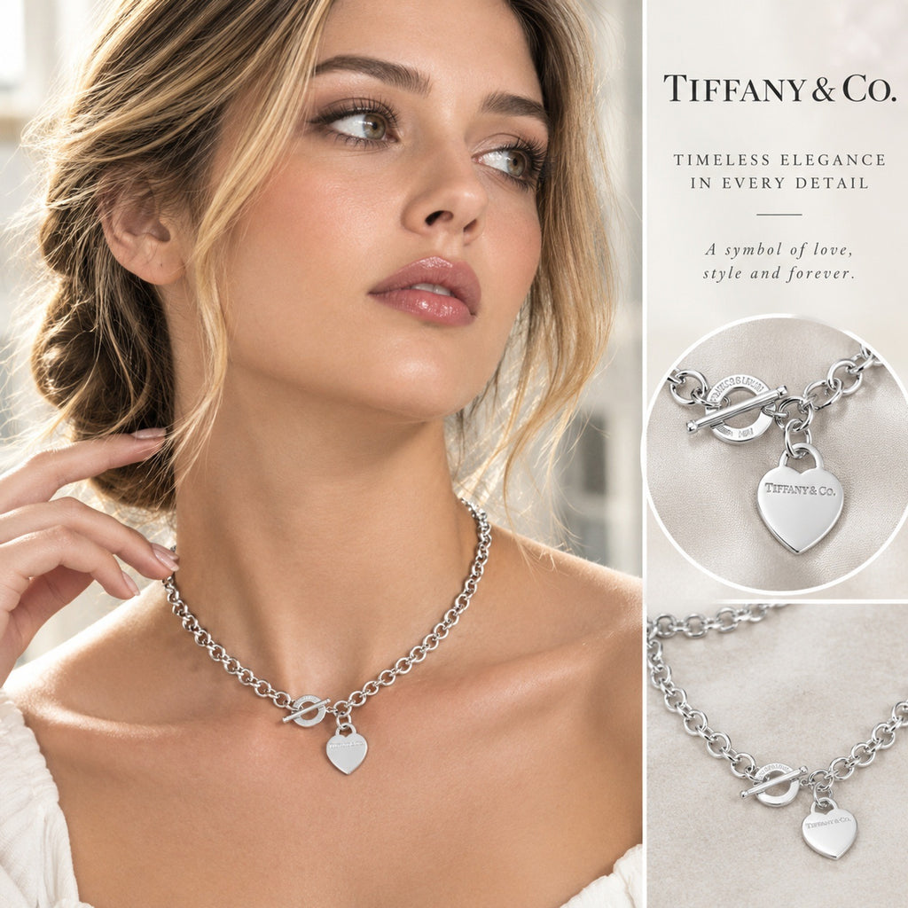 Tiffany & Co. Chunky Chain Heart Necklace detail 1