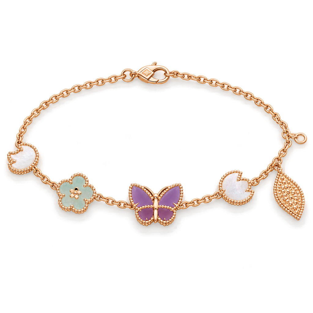 Van Cleef & Arpels Butterfly Bracelet on white background
