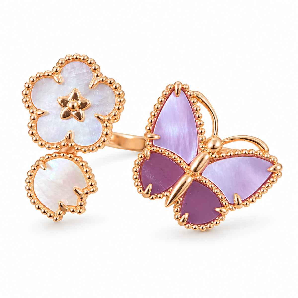 Van Cleef & Arpels Butterfly Ring on white background