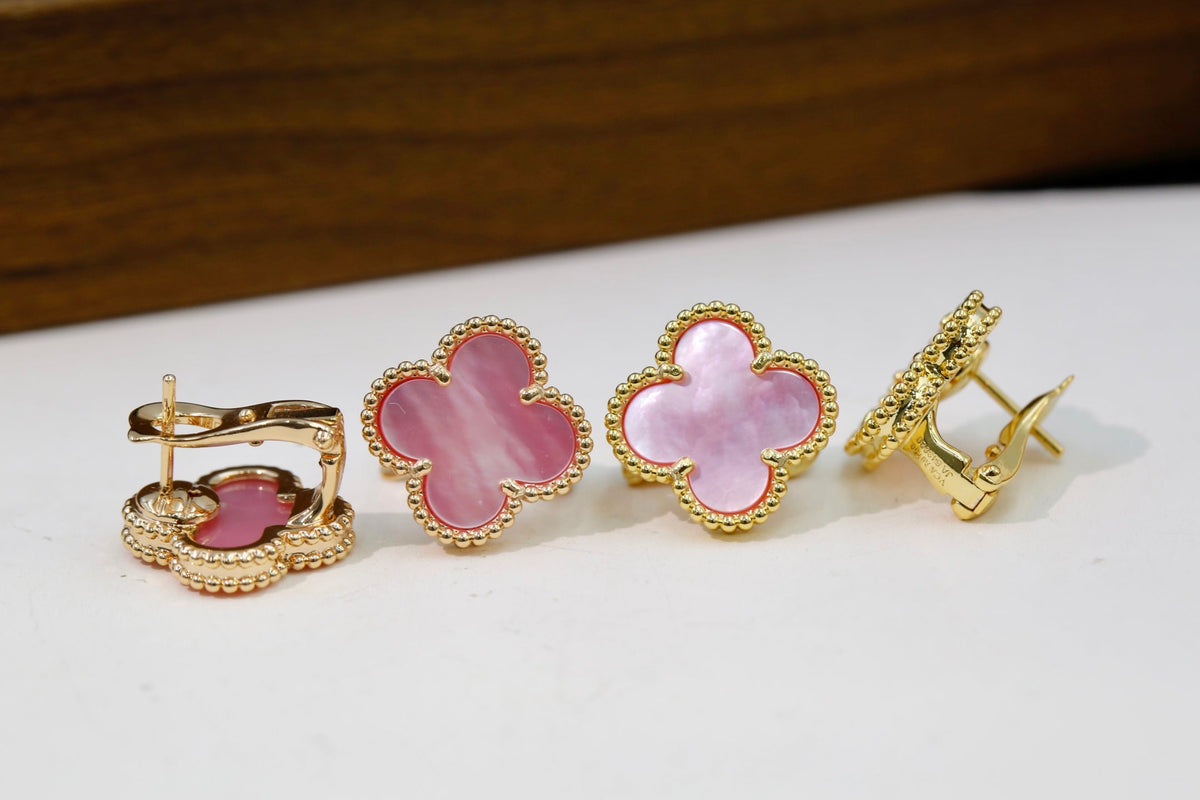 Van Cleef & Arpels-Style Clover Stud Earrings detail 3