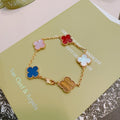 Van Cleef & Arpels-Style Rainbow Clover Bracelet