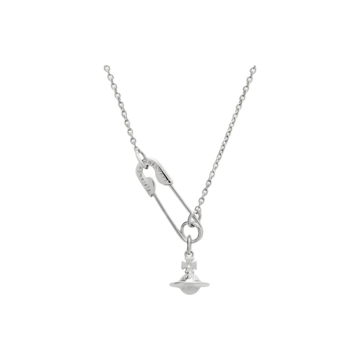 Vivienne Westwood Style 3D Orb Safety Pin Necklace detail 4