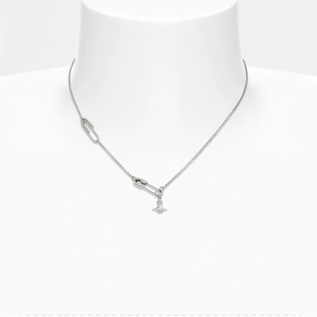 Vivienne Westwood Style 3D Orb Safety Pin Necklace detail 5
