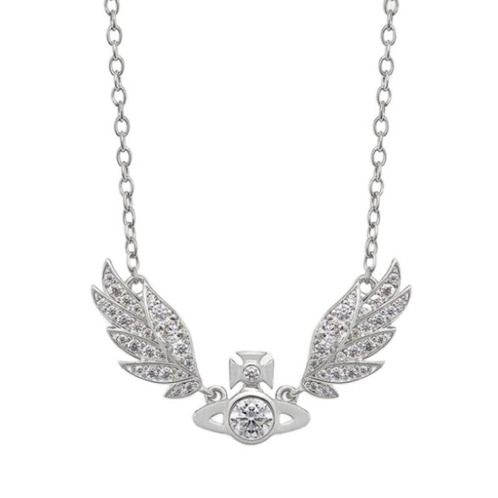 Vivienne Westwood Style Angel Wing Orb Necklace detail 5