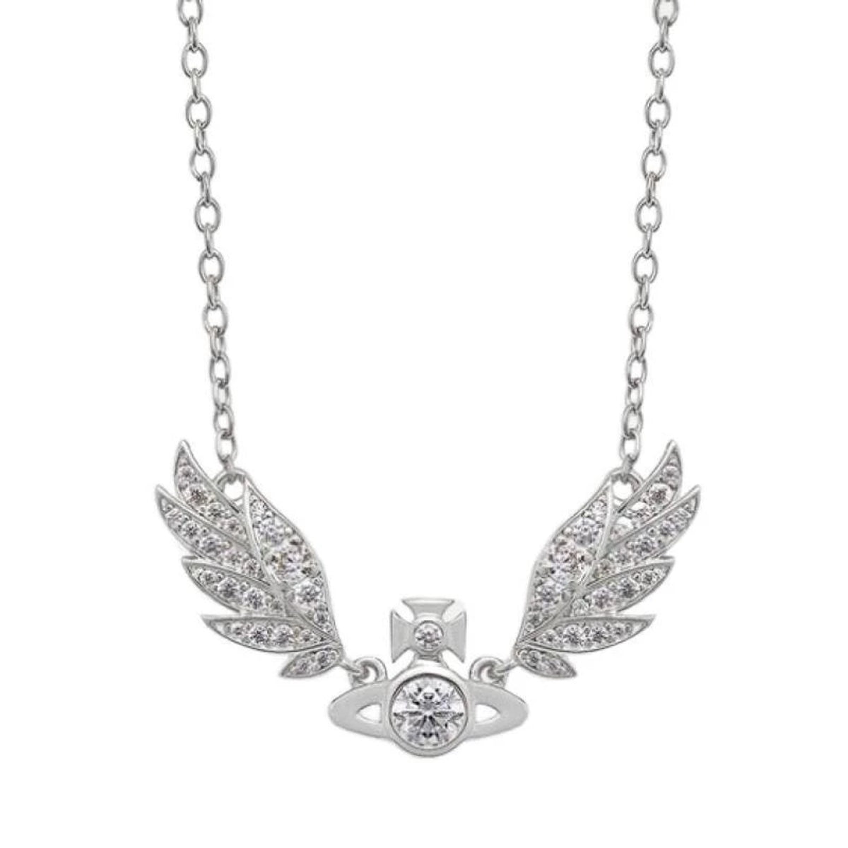 Vivienne Westwood Style Angel Wing Orb Necklace detail 5