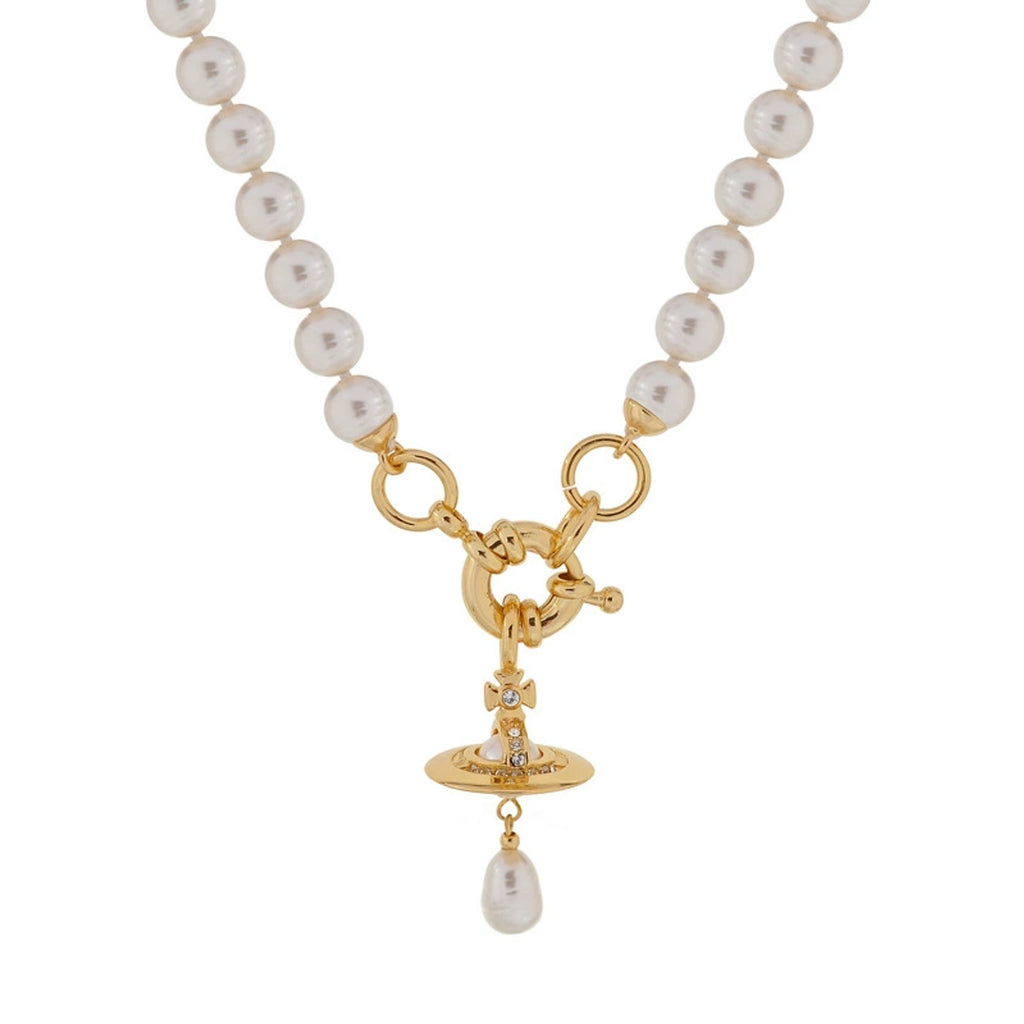 Vivienne Westwood Style Baroque Pearl Orb Necklace detail 1