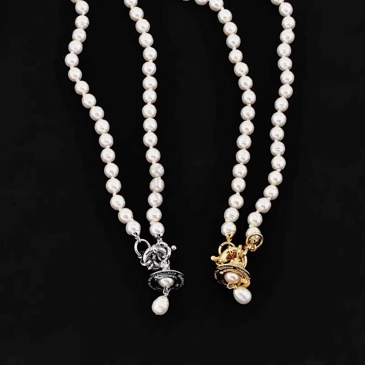Vivienne Westwood Style Baroque Pearl Orb Necklace detail 3