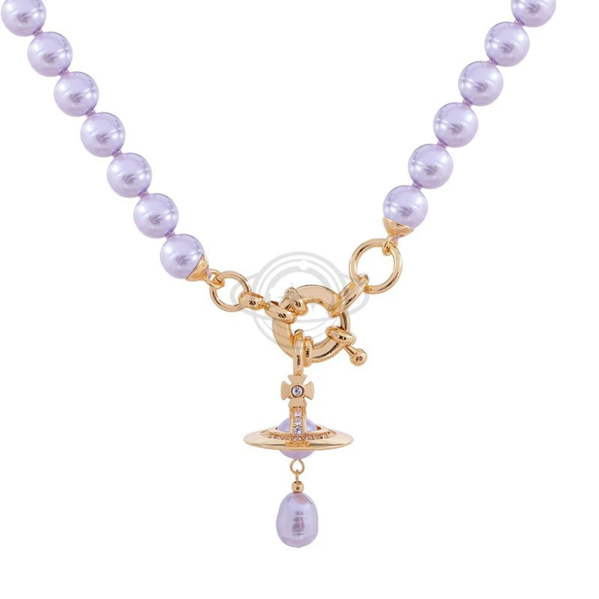 Vivienne Westwood Style Baroque Pearl Orb Necklace detail 5