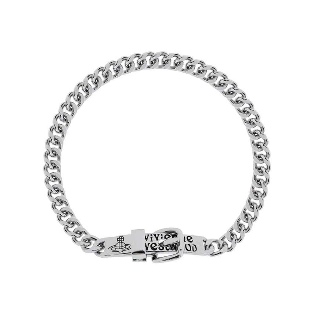 Vivienne Westwood Style Engraved Letter Cuban Chain Necklace detail 6