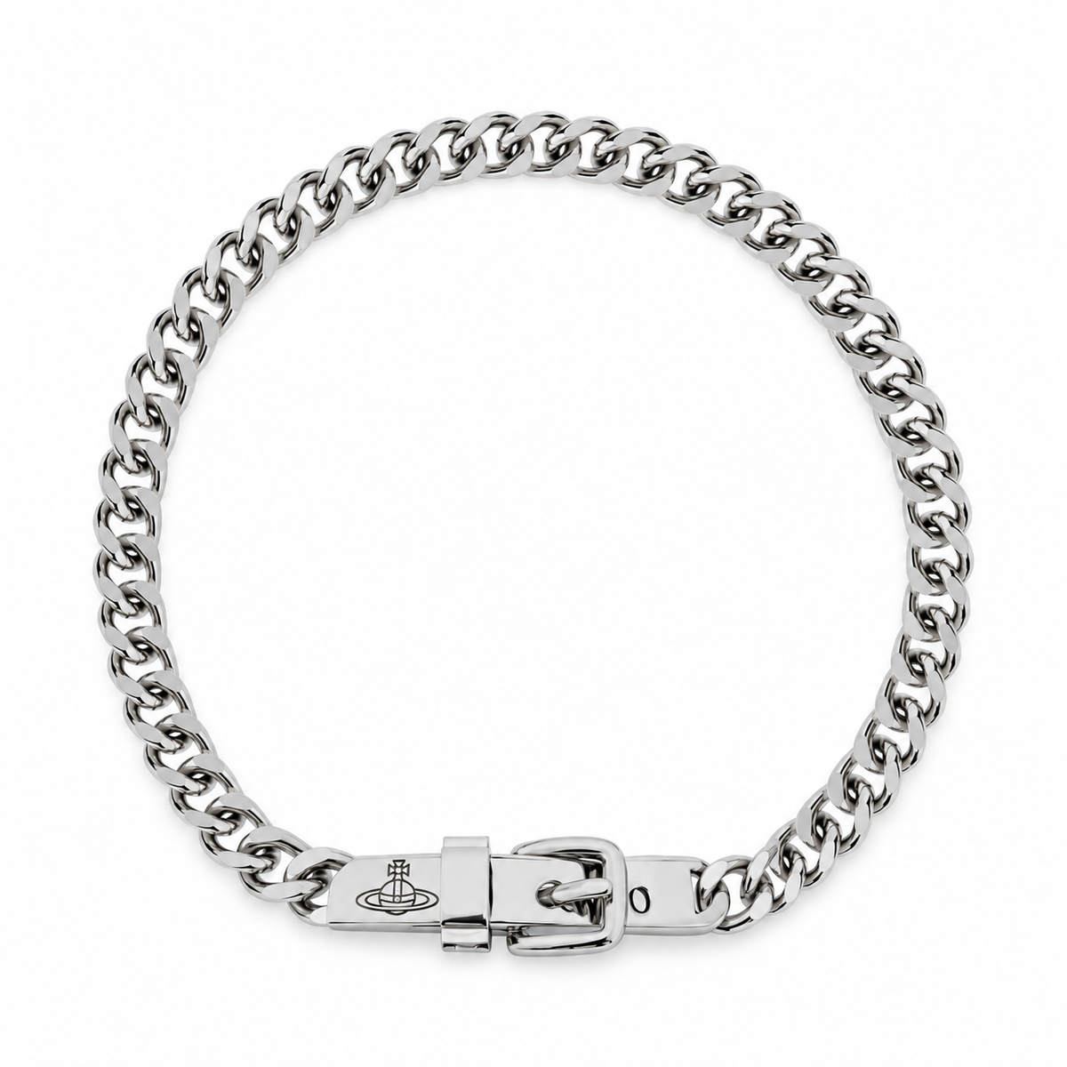 Vivienne Westwood Style Engraved Letter Cuban Chain Necklace main product image