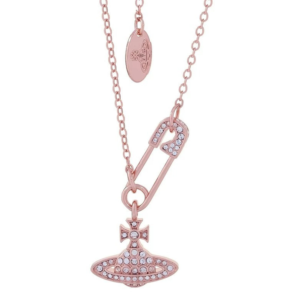 Vivienne Westwood Style Safety Pin Orb Chain Necklace detail 3