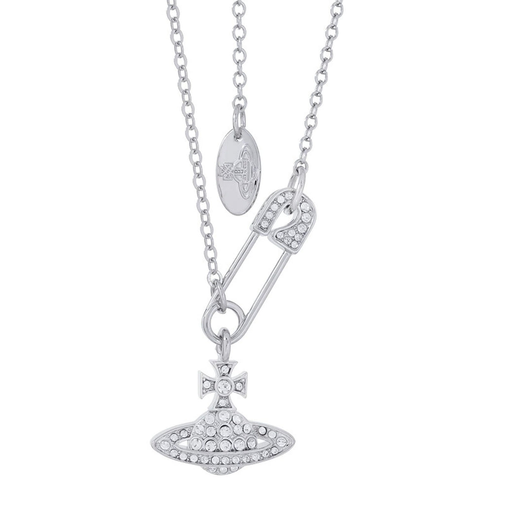 Vivienne Westwood Style Safety Pin Orb Chain Necklace detail 5