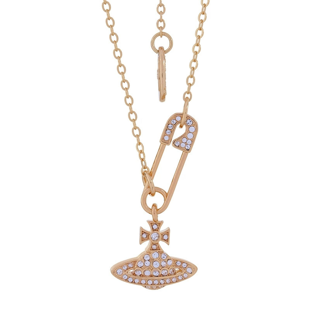 Vivienne Westwood Style Safety Pin Orb Chain Necklace detail 6