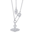 Vivienne Westwood Style Safety Pin Orb Chain Necklace